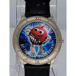 Vintage M & M's Mars Watch Men Silver Tone Millennium 1999 Limited Edition
